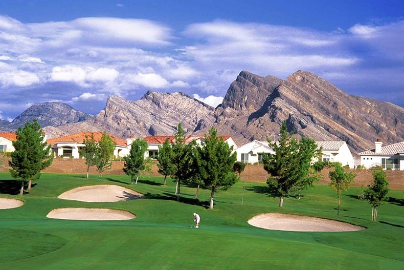 community in Las Vegas located of a golf course